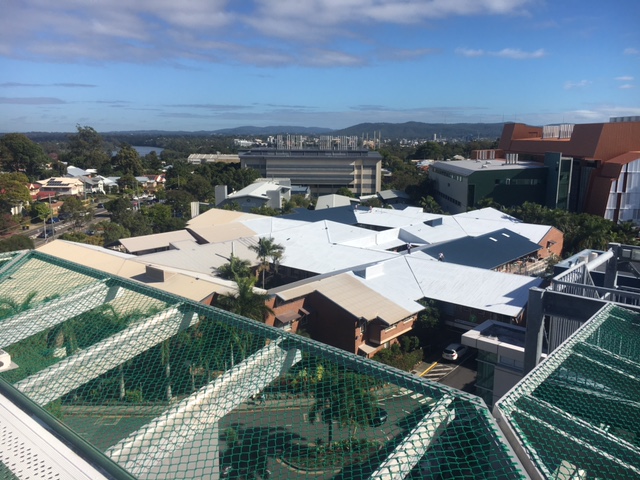 Geriatric roof from the helipad